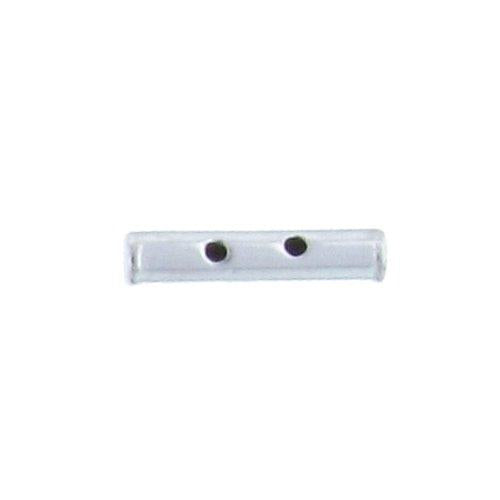 Spacers & Spacer Bars. Sterling Silver 4.0mm Width by 9.7mm Length, 2 Strand Tube Spacer Bar. Quantity Per Pack: 20 Pieces.