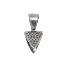 Load image into Gallery viewer, Bails. Sterling Silver Oxidized 10.6mm Width by 11.8mm Height Triangle Pinch Bail with 5.8mm Height by 10.1mm Width, Sliding Bail at the top. Quantity per pack - 2 Pieces.
