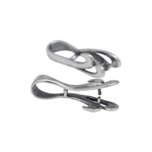 Load image into Gallery viewer, Sterling Silver Oxidized 8.0mm Width by 25.2mm Height, Wave Pinch Bail. Quantity per pack - 2 Pieces.
