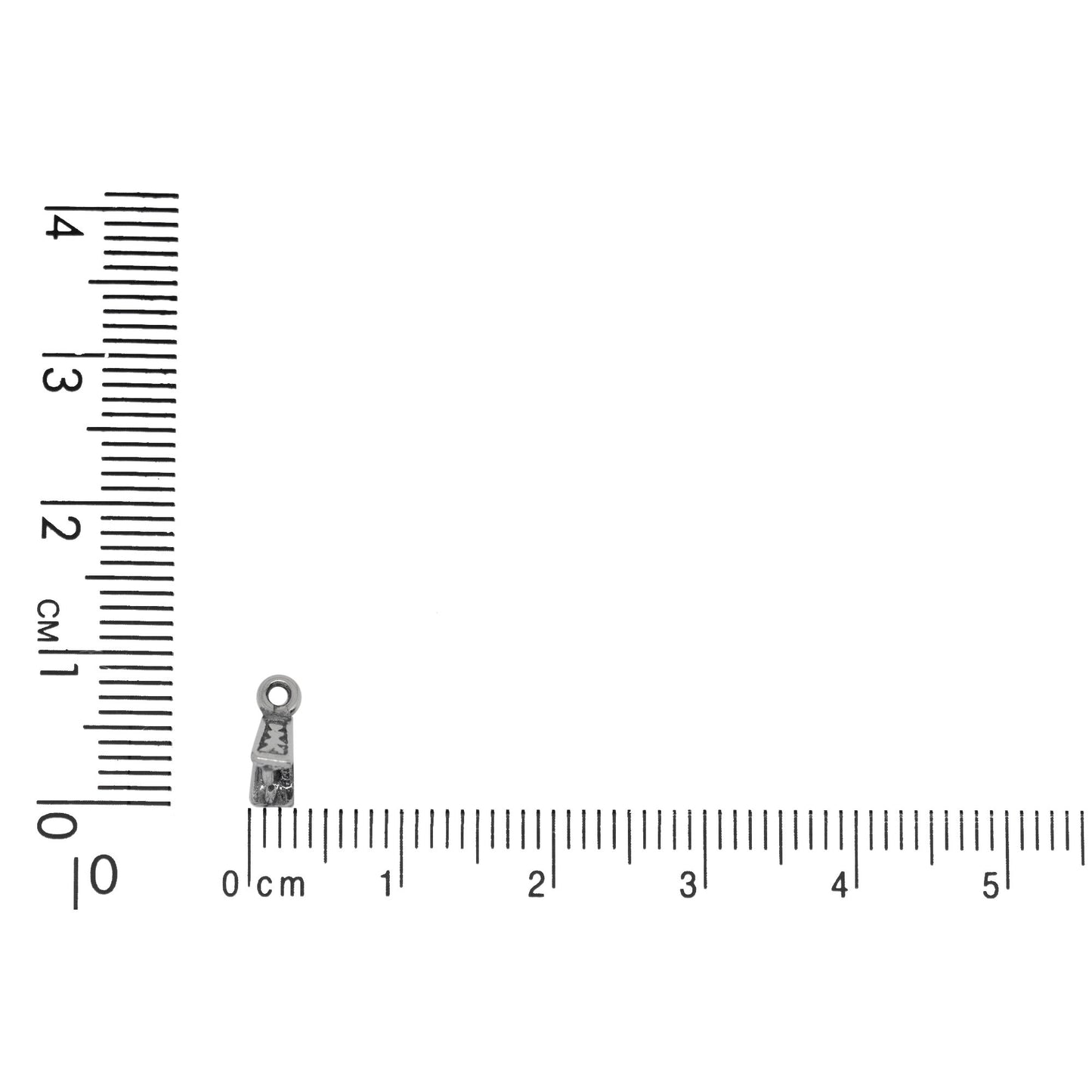 Sterling Silver Oxidized 6.9mm Width by 5.2mm Height Native Indian Design Pinch Bail with 16.0 Gauge, 3.1mm Closed Ring at the top. Quantity per pack - 10 Pieces.