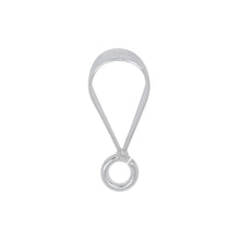 Load image into Gallery viewer, Bails. Sterling Silver 6.8mm Width by 11.5mm Height, Sliding Bail with 18.0 gauge 4.5mm Open Ring at the bottom. Quantity per pack - 10 Pieces.
