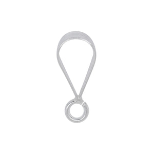 Bails. Sterling Silver 6.8mm Width by 11.5mm Height, Sliding Bail with 18.0 gauge 4.5mm Open Ring at the bottom. Quantity per pack - 10 Pieces.