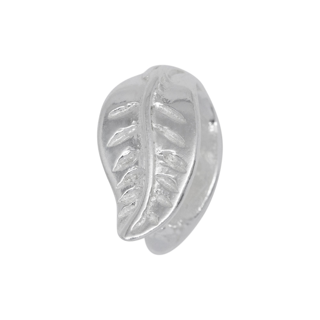 Bails. Sterling Silver 7.1mm Width by 12.3mm Height, Leaf Pinch Bail. Quantity per pack - 5 Pieces.