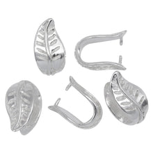 Load image into Gallery viewer, Sterling Silver 7.1mm Width by 12.3mm Height, Leaf Pinch Bail. Quantity per pack - 5 Pieces.
