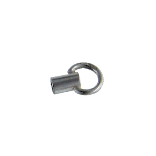 End Caps. Sterling Silver 5.1mm Width by 7.6mm Length Crimp End Cap With Fix Ring. Quantity Per Pack: 10 Pieces.