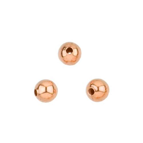 Beads. Copper 2.9mm Width / Length / Height, Smooth Round Large Hole Bead. Quantity per pack: 100 Pieces.