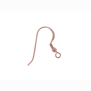 Ear Findings. Copper 21.0 Gauge, 24.2mm Width by 19.3mm Length Ear Wire With 1.5mm Width by 2.5mm Length Coil & 2.5mm Width / Length Bead. Quantity Per Pack: 20 Pieces.