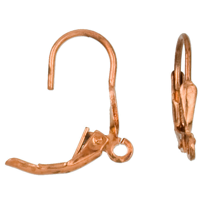 Ear Findings. Copper 9.0mm Width by 16.8mm Length, Plain Lever Back, With 2.2mm Width by 6.2mm Length Tear Drop towards the bottom. Quantity Per Pack: 10 Pieces.