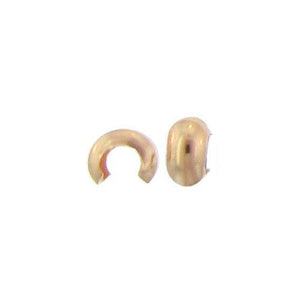 Crimps & Crimp Covers. Gold Filled 3.4mm Width by 4.1mm Length, Crimp Covers. Quantity Per Pack: 20 Pieces.