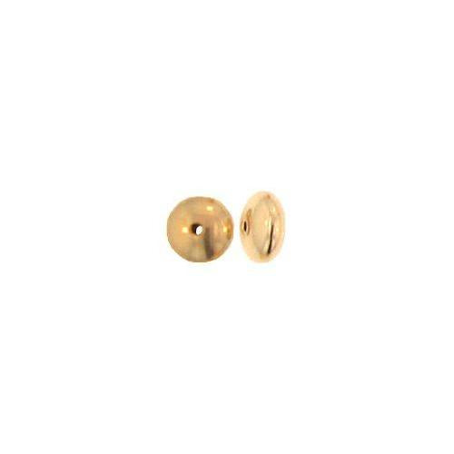 Beads. Gold Filled 8.0mm Width by 4.8mm Length, Smooth Plain Saucer Bead. Quantity per pack: 10 Pieces.