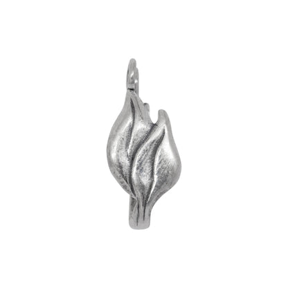 Bails. Sterling Silver 9.7mm Width by 17.9mm Height, Double Leaf Donut Bail with Two 19.0 Gauge 4.4mm Closed Rings at the top. Quantity per pack - 2 Pieces.