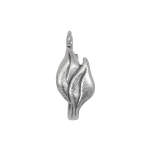 Bails. Sterling Silver 9.7mm Width by 17.9mm Height, Double Leaf Donut Bail with Two 19.0 Gauge 4.4mm Closed Rings at the top. Quantity per pack - 2 Pieces.