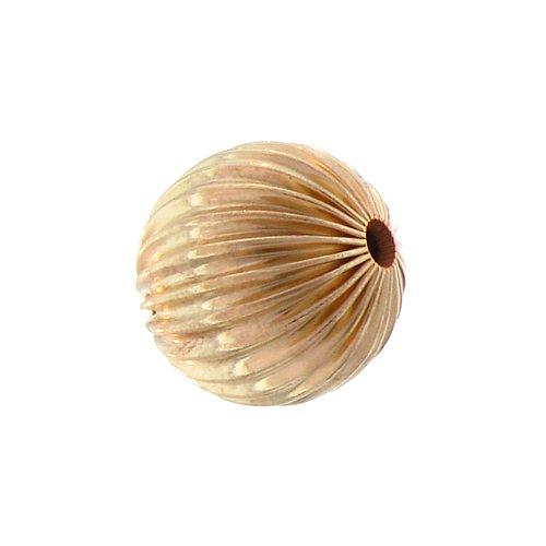 Beads. Gold Filled 11.2mm Width / Length / Height, Round Corrugated Bead. Quantity per pack: 10 Pieces.