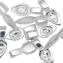 Load image into Gallery viewer, Sterling Silver 5.2mm Width by 7.6mm Height, Glue On Bail with 4.5mm Width by 6.1mm Height, Sliding Bail at the top. Quantity per pack - 10 Pieces.
