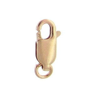 Clasps. Gold Filled 4.0mm Width by 10.2mm Length by 2.2mm Thick, Plain Lobster Clasp With 3.5mm Width / Length by 0.7mm Thick, Open Ring. Quantity Per Pack: 10 Pieces.