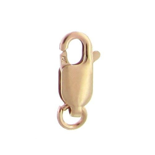 Clasps. Gold Filled 5.0mm Width by 12.2mm Length by 2.3mm Thick, Plain Lobster Clasp With 3.6mm Width / Length by 0.7mm Thick, Open Ring. Quantity Per Pack: 10 Pieces.