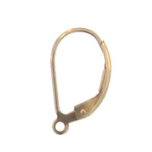 Ear Findings. Gold Filled 9.3mm Width by 16.5mm Length, Plain Lever Back. Quantity Per Pack: 10 Pieces.