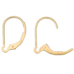 Ear Findings. Gold Filled 9.6mm Width by 16.5mm Length, Plain Lever Back, With 3.0mm Width by 2.6mm Length Open Loop towards the bottom. Quantity Per Pack: 10 Pieces.