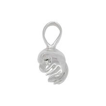 Load image into Gallery viewer, Bails. Sterling Silver 8.2mm Width by 9.9mm Height, Side To Side Hand Pinch Bail with 6.1mm Width by 8.0mm Height, Sliding Bail at the top. Quantity per pack - 5 Pieces.
