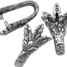 Load image into Gallery viewer, Sterling Silver 8.4mm Width by 13.9mm Height, Leaf Pinch Bail. Quantity per pack - 3 Pieces.
