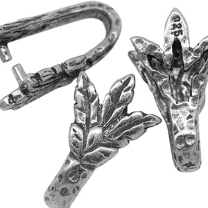 Sterling Silver 8.4mm Width by 13.9mm Height, Leaf Pinch Bail. Quantity per pack - 3 Pieces.