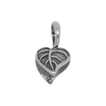 Load image into Gallery viewer, Bails. Sterling Silver 10.7mm Width by 11.3mm Height, Leaf Pinch Bail with 6.5mm Width by 8.1mm Height, Sliding Bail at the top. Quantity per pack - 2 Pieces.
