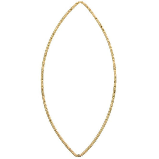 Connectors. Gold Filled 20.0mm Width by 45.0mm Length, Handmade Hammered Marquise Connector. Quantity Per Pack: 4 Pieces.