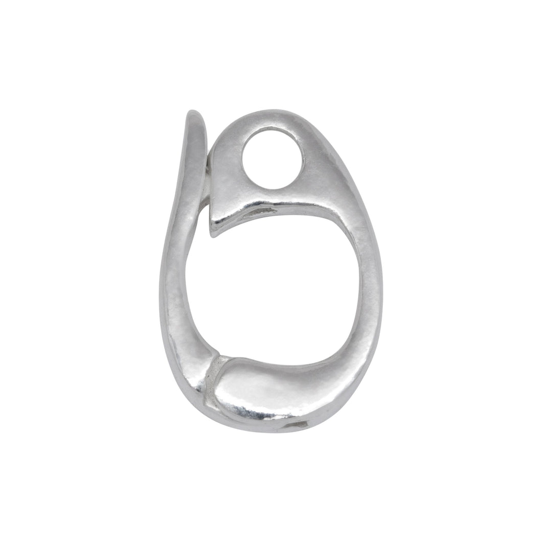 Bails. Sterling Silver 13.4mm Height by 2.4mm Length by 8.6mm Width, Enhancer Bail with 2.3mm Close Ring at the Bottom. Quantity per pack - 2 Pieces.