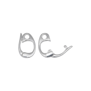 Sterling Silver 13.4mm Height by 2.4mm Length by 8.6mm Width, Enhancer Bail with 2.3mm Close Ring at the Bottom. Quantity per pack - 2 Pieces.