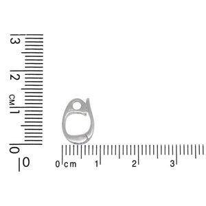 Sterling Silver 13.4mm Height by 2.4mm Length by 8.6mm Width, Enhancer Bail with 2.3mm Close Ring at the Bottom. Quantity per pack - 2 Pieces.