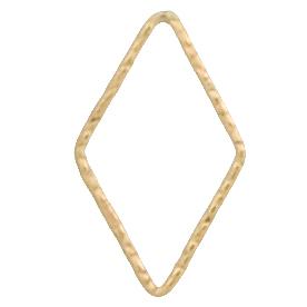 Connectors. Gold Filled 12.6mm Width by 21.7mm Length, Handmade Hammered Diamond Shaped Connector. Quantity Per Pack: 2 Pieces.