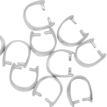 Load image into Gallery viewer, Sterling Silver 7.0mm Width by 7.6mm Height by 3.5mm Length, Pinch Bail. Quantity per pack - 10 Pieces.
