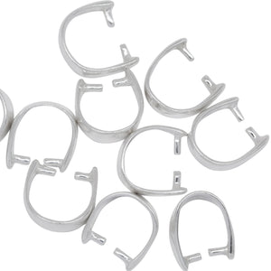 Sterling Silver 7.0mm Width by 7.6mm Height by 3.5mm Length, Pinch Bail. Quantity per pack - 10 Pieces.