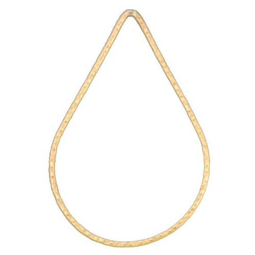 Connectors. Gold Filled 27.2mm Width by 40.0mm Length, Handmade Hammered Tear Drop Connector. Quantity Per Pack: 2 Pieces.