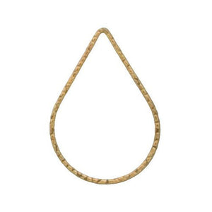 Connectors. Gold Filled 21.0mm Width by 29.5mm Length, Handmade Hammered Tear Drop Connector. Quantity Per Pack: 4 Pieces.