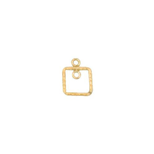 Ear Findings. Gold Filled 8.2mm Width / Length, Handmade Hammered Square Chandelier With 2.55mm Width / Length Smooth Fix Ring on the top of inside and outside of the Chandelier. Quantity Per Pack: 2 Pieces.