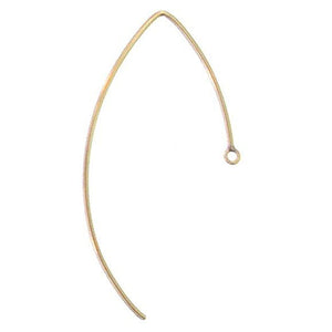 Ear Findings. Gold Filled 18.0 Gauge, 14.0mm Width by 36.7mm Height, Plain Ear Wire With 2.5mm Width / Length Smooth Fix Ring. Quantity Per Pack: 2 Pieces.