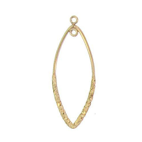 Ear Findings. Gold Filled 12.45mm Width by 29.80mm Length, Hammered and Smooth Marquise Chandelier With 2.45mm Width / Length Smooth Fix Ring inside and outside of the Chandelier. Quantity Per Pack: 4 Pieces.