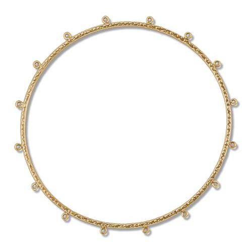 Bangles. Gold Filled 72.50mm Width / Length Hammered Bangle with 16 of 2.45mm Width / Length Smooth Fix Ring on outside of the Bangle. Quantity Per Pack: 1 Piece.