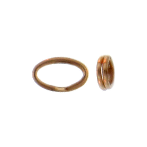 Split Rings. Gold Filled 21.0 Gauge, 3.6mm Width by 5.8mm Length, Oval Split Ring. Quantity Per Pack: 50 Pieces.