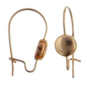 Ear Findings. Gold Filled 24 Gauge, 8.5mm Width by 15.2mm Height, Fancy Kidney Ear Wire with 5.0mm Length / Width by 2.3mm Height Ball. Quantity Per Pack: 10 Pieces.