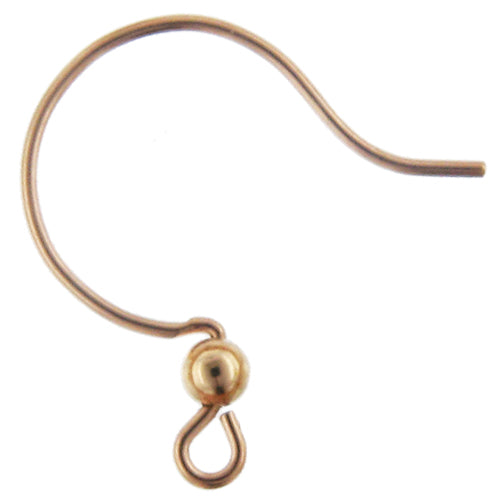 Ear Findings. Gold Filled 21.0 Gauge, 19.7mm Width by 20.5mm Height, Ear Wire With 3.1mm Width / Length Open Loop, and 3.0mm Width / Length Ball at the front end. Quantity Per Pack: 10 Pieces.