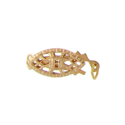 Clasps. Gold Filled 12.3mm Width by 6.2mm Length by 3.0 Height, Filigree Fish Hook Clasp. Quantity Per Pack: 2 Pieces.