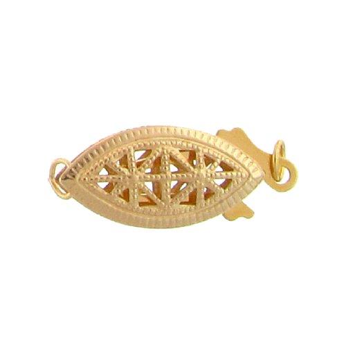 Clasps. Gold Filled 16.2mm Width by 7.9mm Length by 3.9 Height, Filigree Fish Hook Clasp. Quantity Per Pack: 2 Pieces.