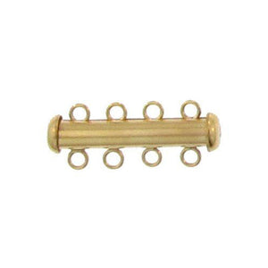 Clasps. Gold Filled 4.5mm Width by 26.6mm Length, 4 Strand Twisted Tube Clasp. Quantity Per Pack: 1 Piece.