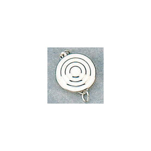 Clasps. Sterling Silver 12.3mm Width / Length by 4.2mm Height, Bulls-Eye Clasp, with 4.7mm Width by 8.6mm Length by 3.7mm Height Fish Hook. Quantity Per Pack: 1 Piece.