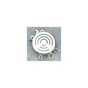 Clasps. Sterling Silver 12.3mm Width / Length by 4.2mm Height, 3 Stand Bulls-Eye Clasp, with 4.7mm Width by 8.6mm Length by 3.7mm Height Fish Hook. Quantity Per Pack: 1 Piece.