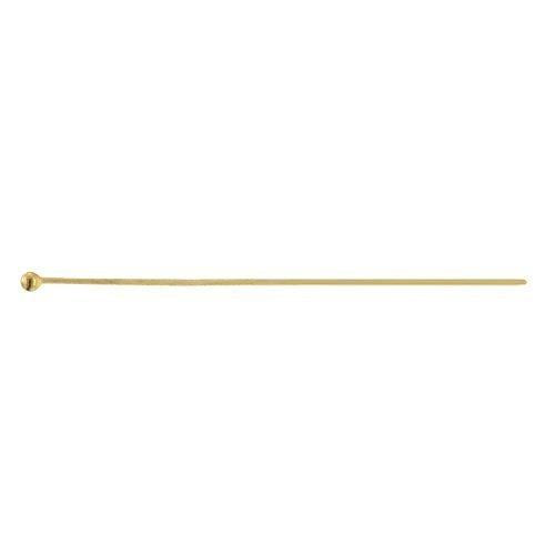 Pins. Sterling Silver Gold Plated / Vermeil 26.0 Gauge, 1.0 Inch Ball Pin With 1.2mm Ball Head. Quantity Per Pack: 100 Pieces.