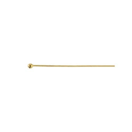 Pins. Sterling Silver Gold Plated / Vermeil 26.0 Gauge, 1.5 Inch Ball Pin With 1.2mm Ball Head. Quantity Per Pack: 100 Pieces.