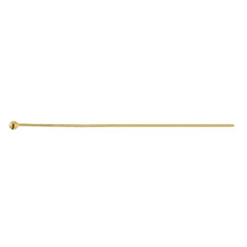 Pins. Sterling Silver Gold Plated / Vermeil 26.0 Gauge, 2.5 Inch Ball Pin With 1.2mm Ball Head. Quantity Per Pack: 50 Pieces.